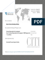 CITI Program course completion certificate
