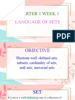 Quarter 1 Week 1: Language of Sets