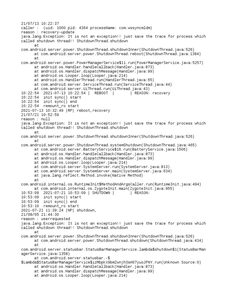 Power Off Reset Reason | PDF | Java (Programming Language) | Java ...