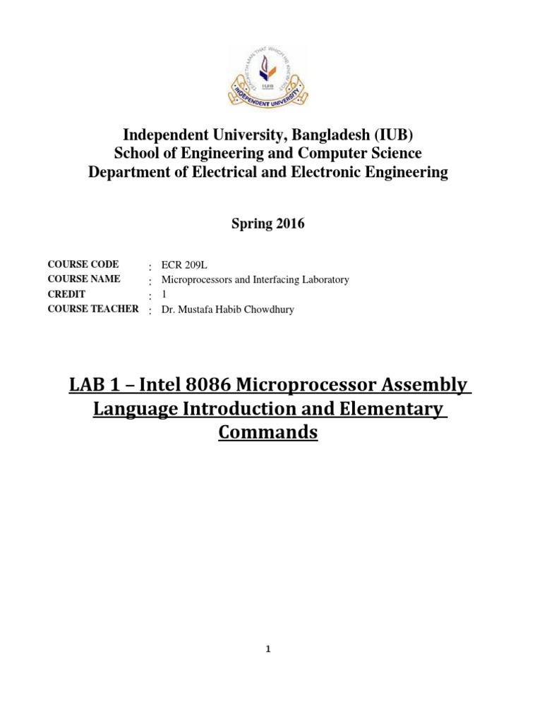 Lab Report on Microprocessors and Interfacing Laboratory Experiments