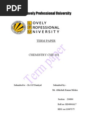 Chemistry Term Paper