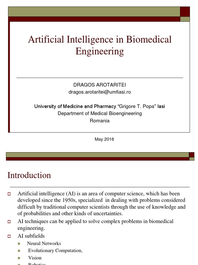 AI Applications in Biomedical Engineering | PDF | Machine Learning ...