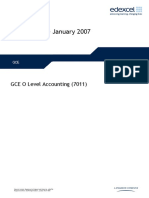 7011 01 Edexcel GCE O Level Accounting Mark Scheme January 2007
