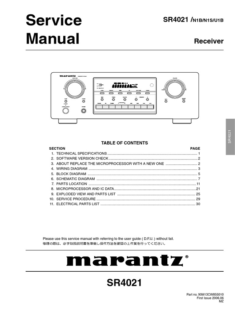 Marantz SR 4021 Service Manual PDF Decibel Frequency Modulation