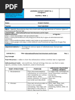 Txtbk/Slms + Qa Las: Learning Activity Sheet No. 1 in English 6 Quarter 2 Week 1