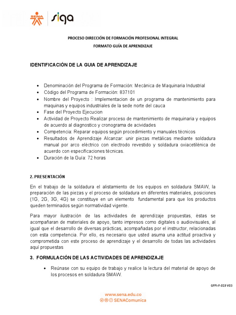 Gfpi-F-019 - Guia - de - Aprendizaje 1 | PDF | Construcción | Soldadura