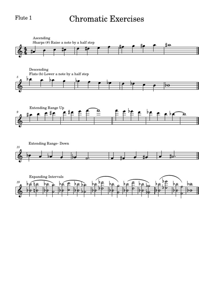 Chromatic Scale ExercisesFlute 1 PDF