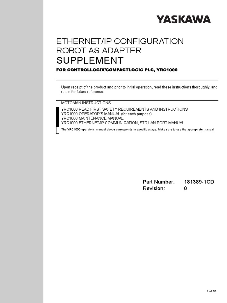 1813891CD Logix YRC1000 PDF Programmable Logic Controller