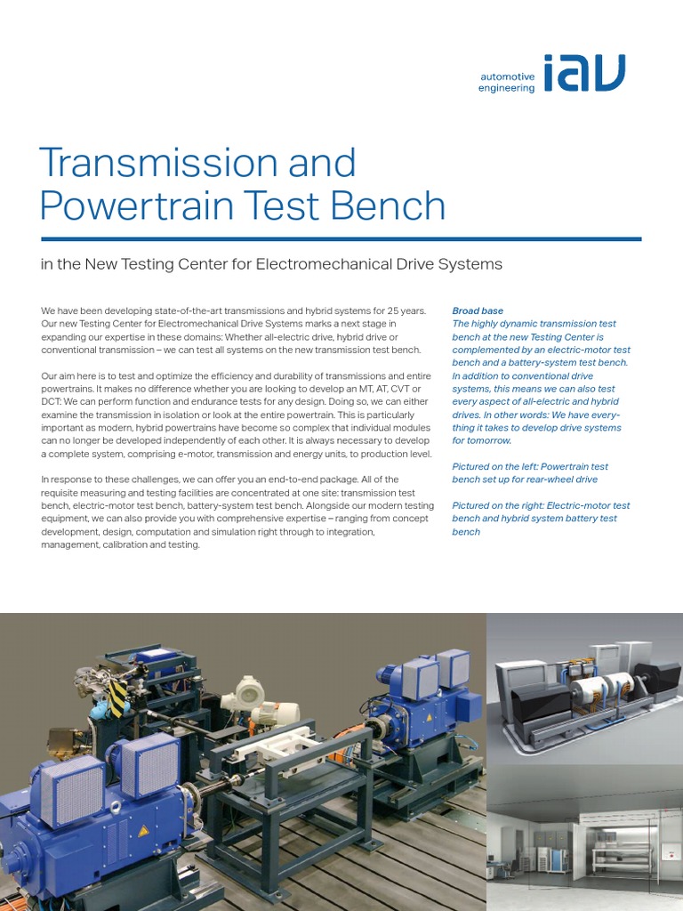 Transmission and Powertrain Test Bench PDF Transmission (Mechanics
