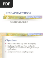 Reseach Methods: Sampling Designs