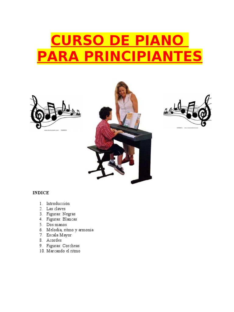 Curso de Piano para Principiantes | PDF | Acorde (Música) | Clave
