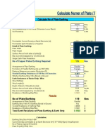 (27) Calculate No of Plate-Pipe Earthing (1.1.17)