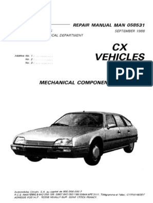 Citroen CX Workshop Manual, PDF, Ignition System