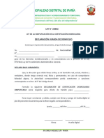 Formato Declaracion Jurada de Domicilio