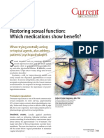 Restoring Sexual Function: Which Medications Show Benefi T?