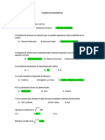 Examen de Matematica