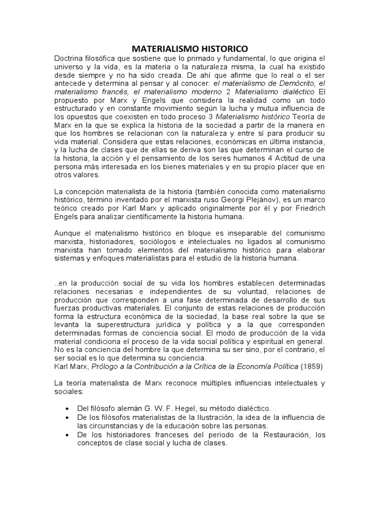 materialismo historico y positivismo