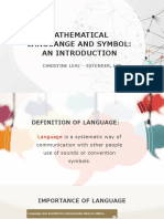 Mathematical Language & Symbol - An Introduction