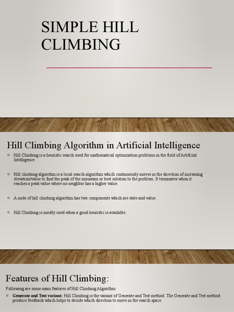 Simple Hill Climbing Algorithm Overview | PDF | Mathematical ...