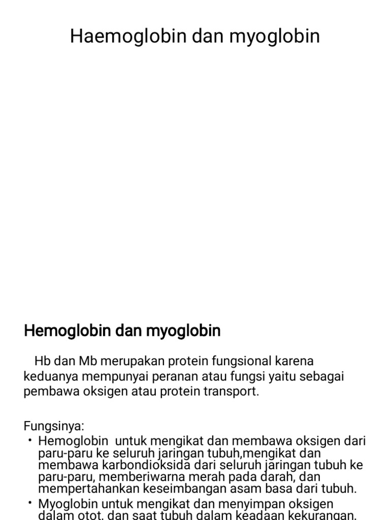 Hb Dan Myoglobin 2021 Stf Pdf Sains Matematika