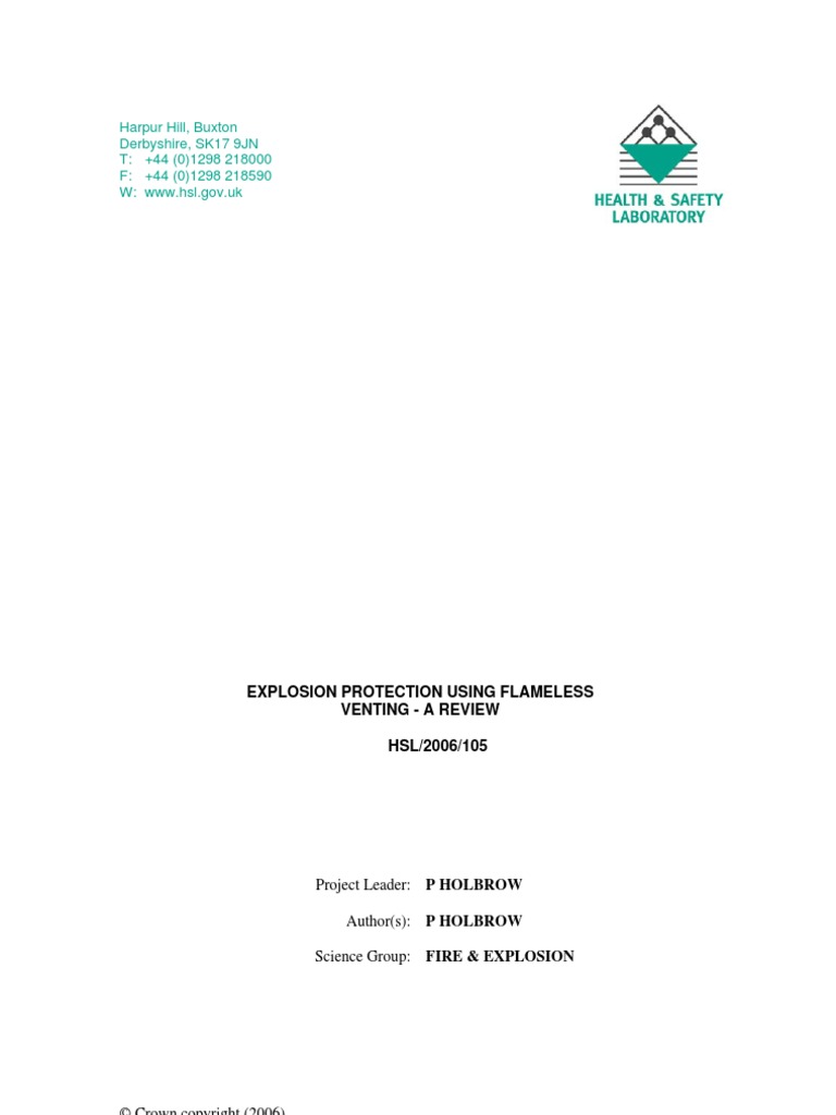 Flameless Vents Research Report - hsl06105 | PDF | Explosion | Nature