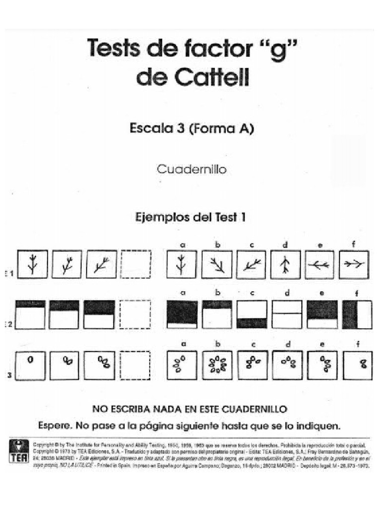 Test de Cattell PDF