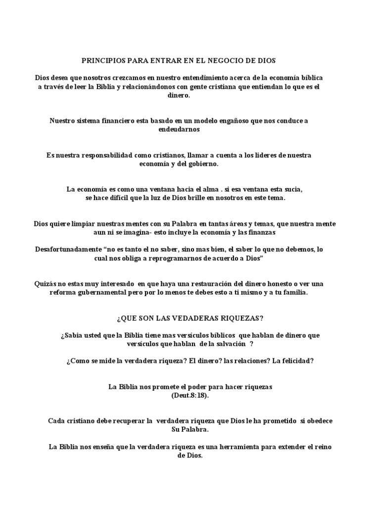 Finanzas Bíblicas y el Reino de Dios | PDF | Dios | Dinero