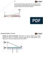 10 Y 15 MM Respectivamente. Determine La Intensidad W de La Carga Distribuida para Que El Esfuerzo Normal Promedio en Cada Barra No Exceda de 300 Kpa