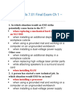 IT Essentials 7.01 Final Exam Ch 1 - ESD Safety and Preventive Maintenance