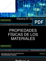 ELECTIVA III - CIENCIA DE LOS MATERIALES - PROPIEDADES FÍSICAS