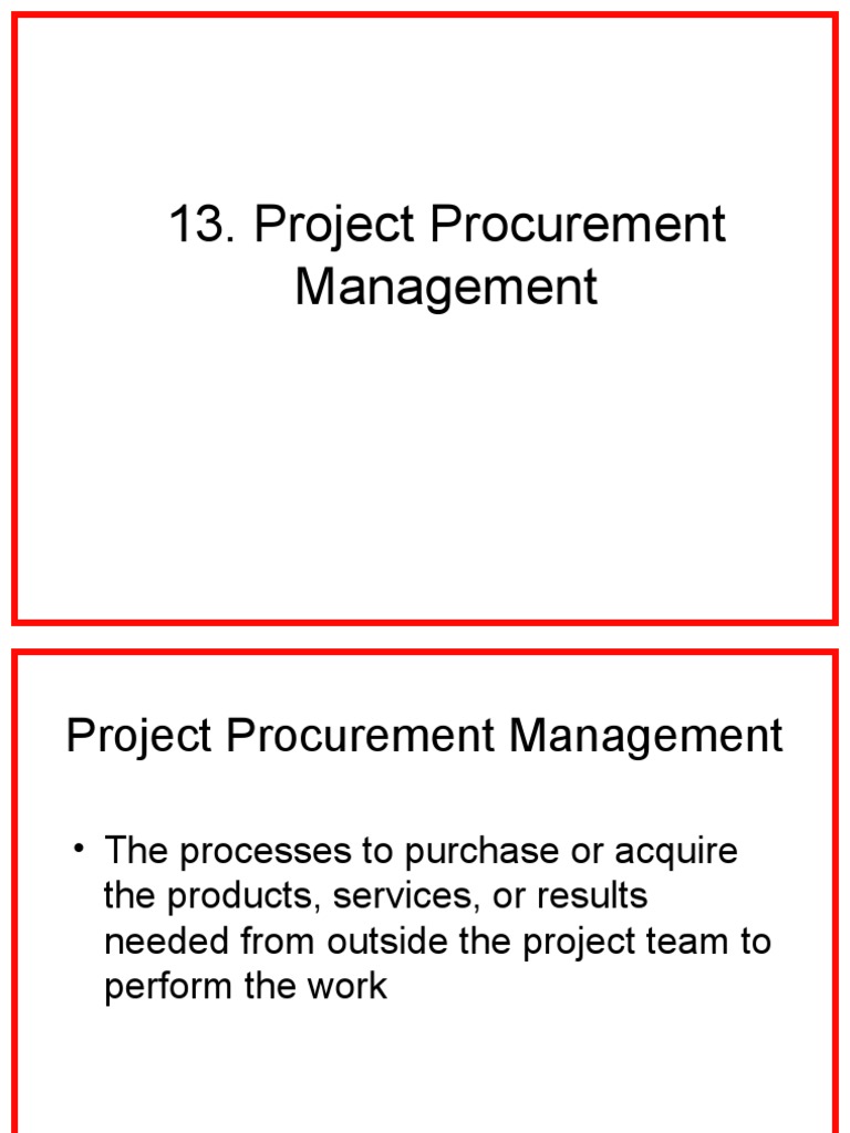 Project Procurement Management Guide | PDF | Procurement | Request For ...
