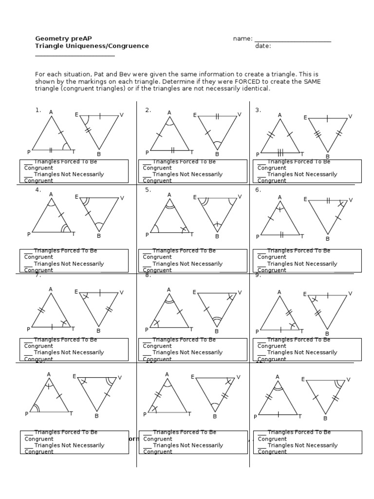 Triangle Congruence Start Up Euclidean Plane Geometry Elementary Geometry