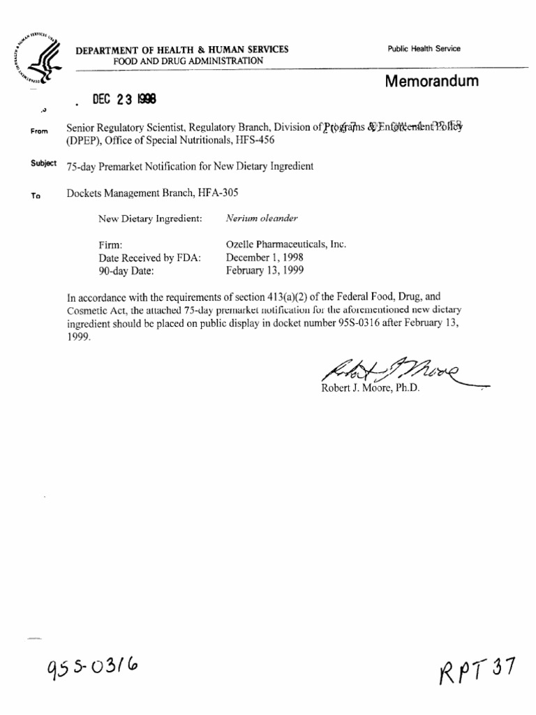 Memorandum: Department of Health & Human Services | PDF | Food And Drug ...