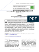 Enhanci NGST Udent S'Speaki Ngski L LT HR Oughtask-Based Languageteachi NG (TBLT) Atengl I Shtadri Sdepart Ment Ofstai Nker I Nci