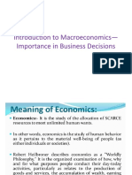 Introduction To Macroeconomics - Importance in Business Decisions