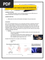 Current and Future Trends of Media and Information: Learning Outcomes