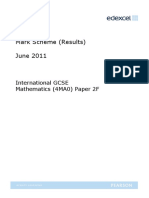 Mark Scheme (Results) June 2011: International GCSE Mathematics (4MA0) Paper 2F