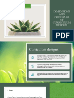 Dimensions AND Principles OF Curriculum Designs