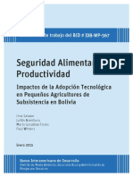 Impactos de La Adopción Tecnológica en Pequeños Agricultores de Subsistencia en Bolivia