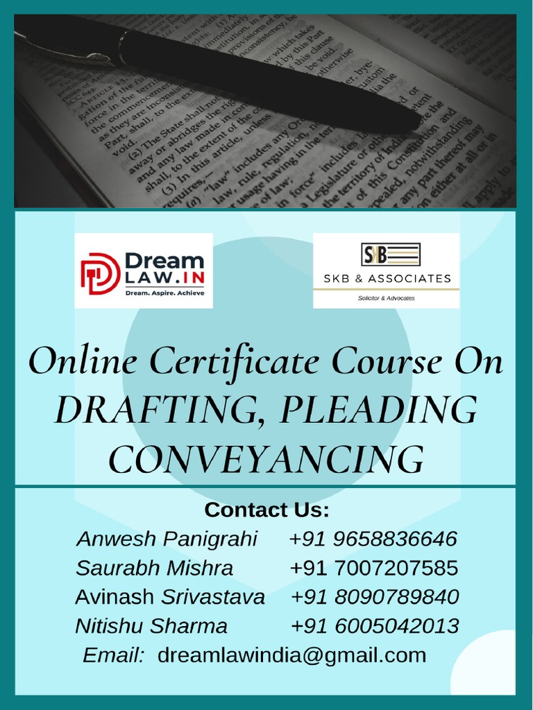 Drafting Pleading and Conveyancing Brochure | PDF