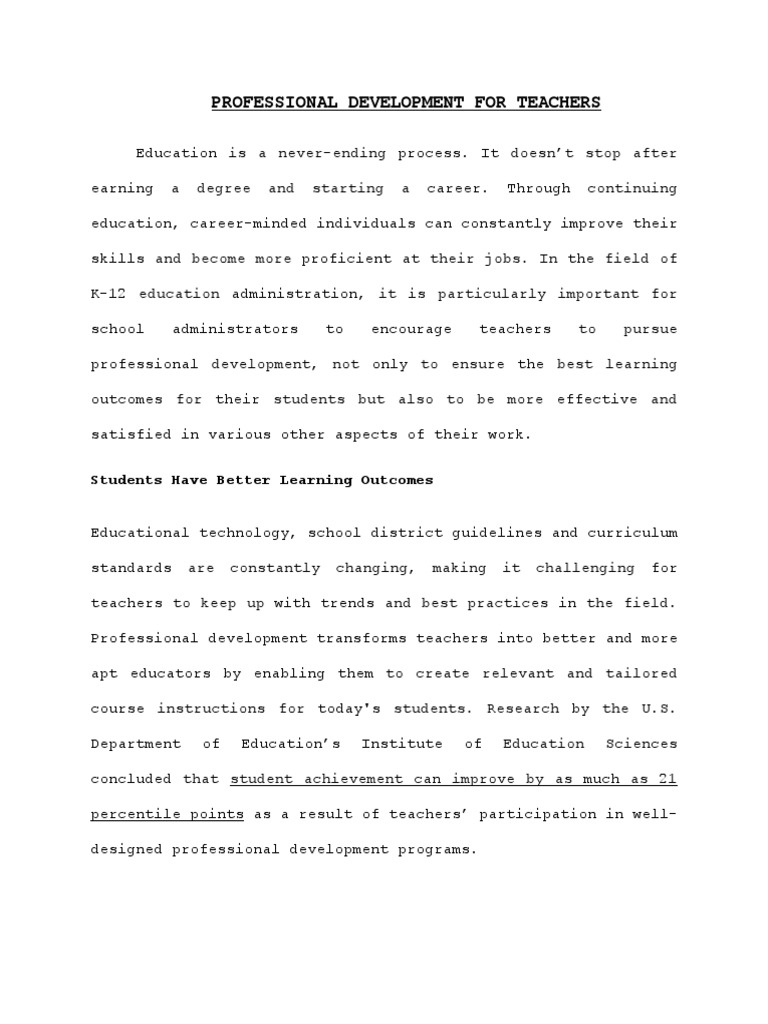 Collateral Reading 4 Professional Development For Teachers | PDF ...