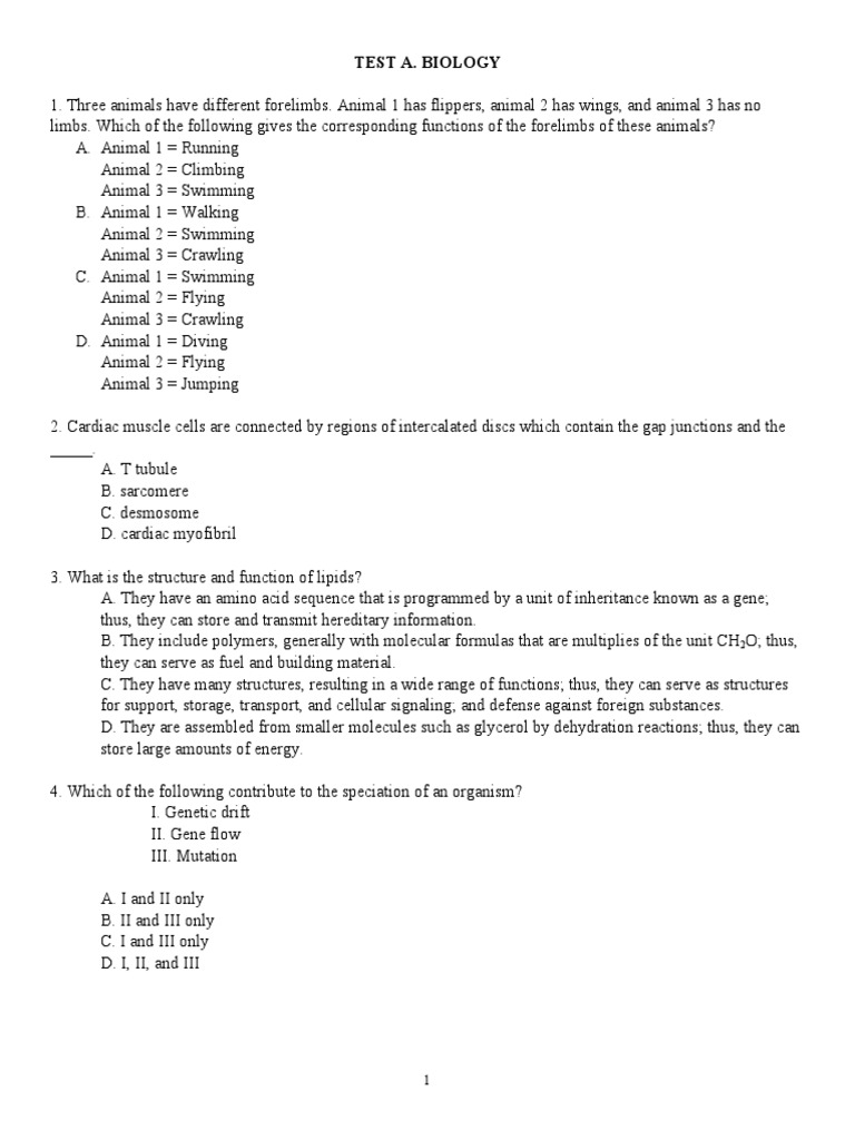 Biology Practice Test Questions | PDF | Cell (Biology) | Cell Nucleus