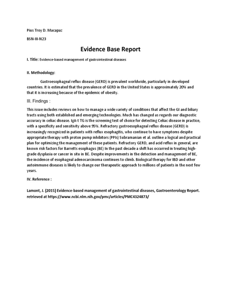 Evidence Base Report: I. Title | PDF | Self-Improvement