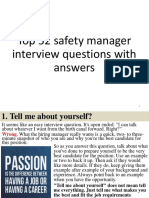 52 Safety Manager Interview Questions With Answers PDF