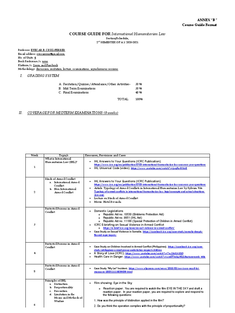 IHL Course Guide by Evecar Cruz-Ferrer | PDF | International ...