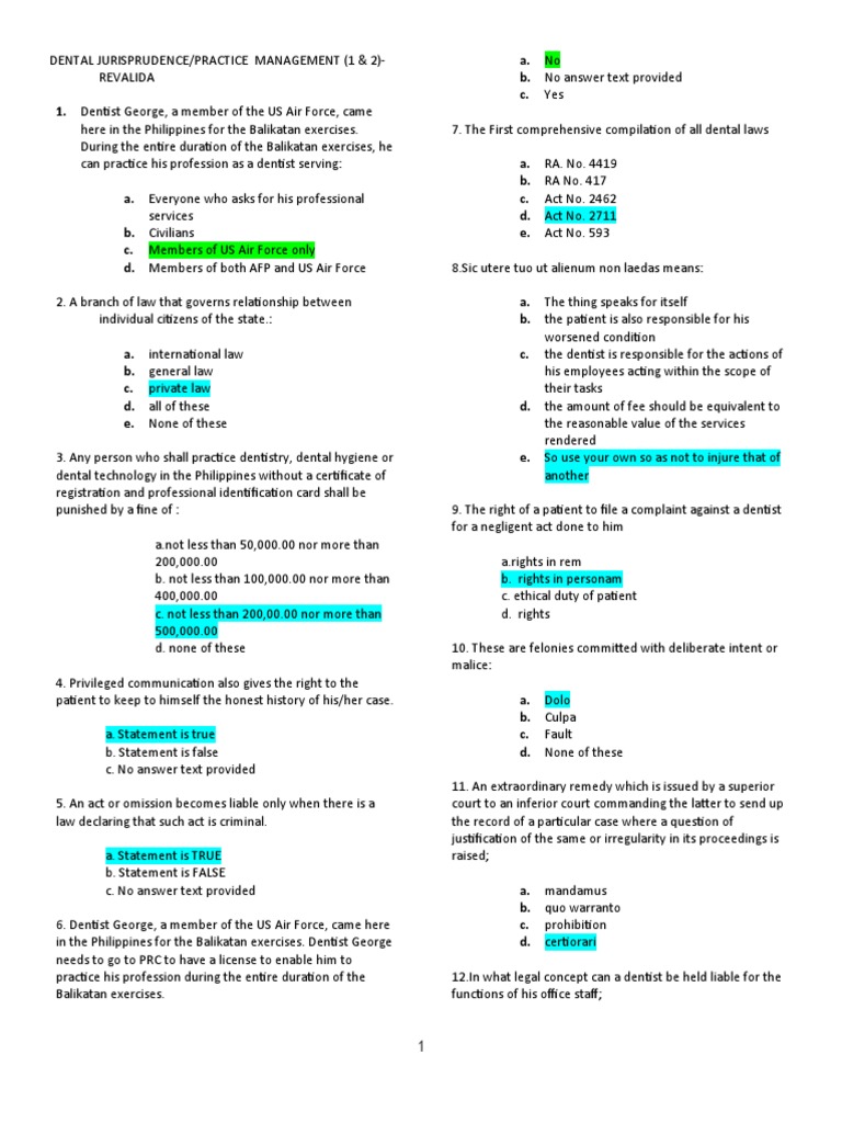 3 Dental Jurisprudence PDF Dentistry Justice