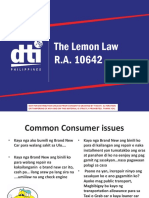 The Lemon Law R.A. 10642: @dti - Philippines @dtiphilippines Dti - Philippines Dti - Philippines