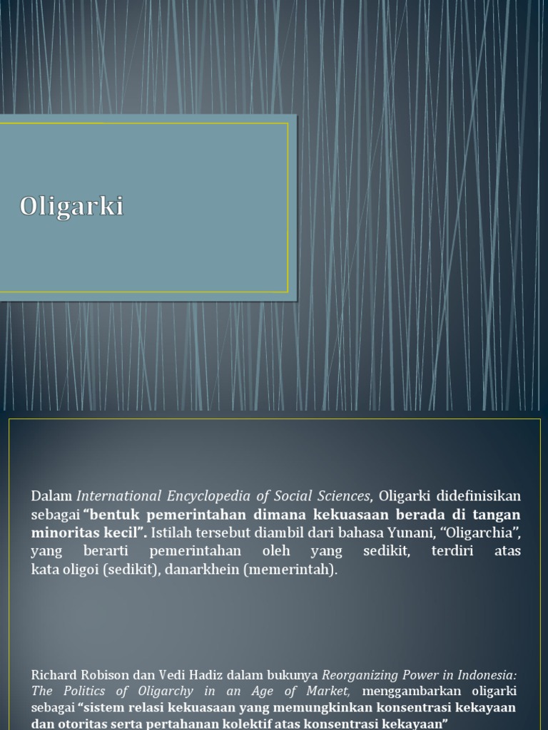 Oligarki Definisi Dan Tipe Tipe Pdf Ilmu Sosial Sejarah 