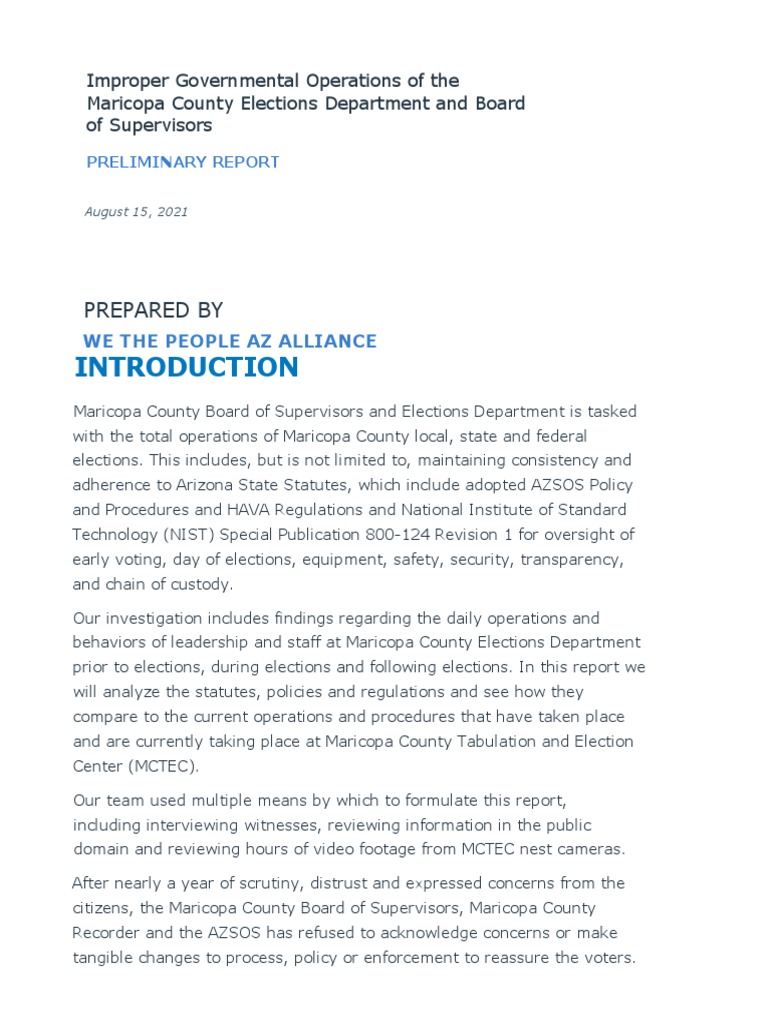 IGA Report by We The People AZ Alliance