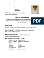 John Micco R.Bidey: Secondary Schoo: Primary School Personal Information